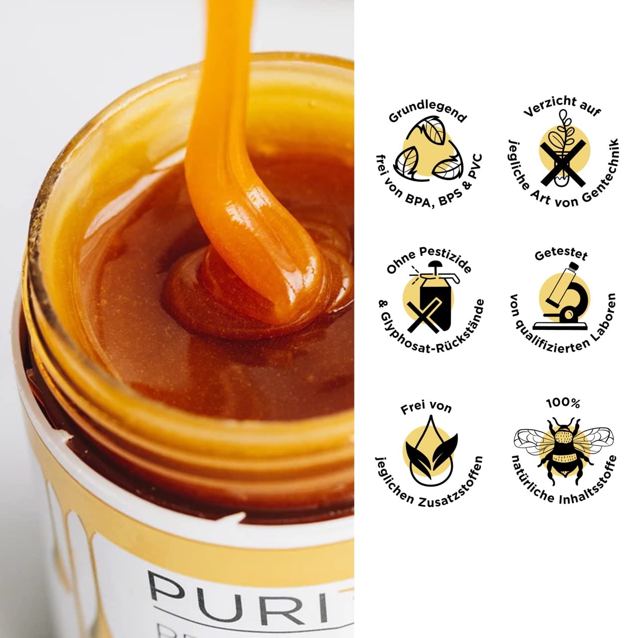 PURITI Manuka Honig MGO 400+ 500g aus Neuseeland mit zertifiziertem Methylglyoxal Gehalt - Laborgeprüft, Direktimport, reines Naturprodukt, frei von Zusatzstoffen