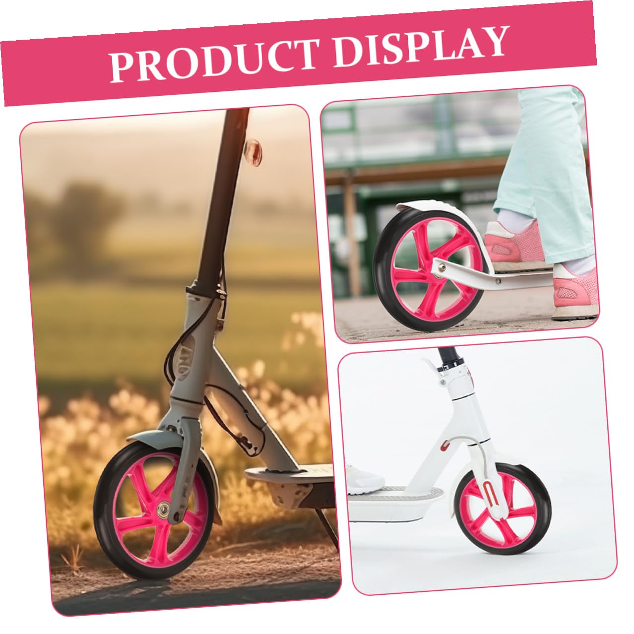 Roues Scooter PU Haute Élasticité Roues de Remplacement Durables pour Trottinette Électrique et Skateboard