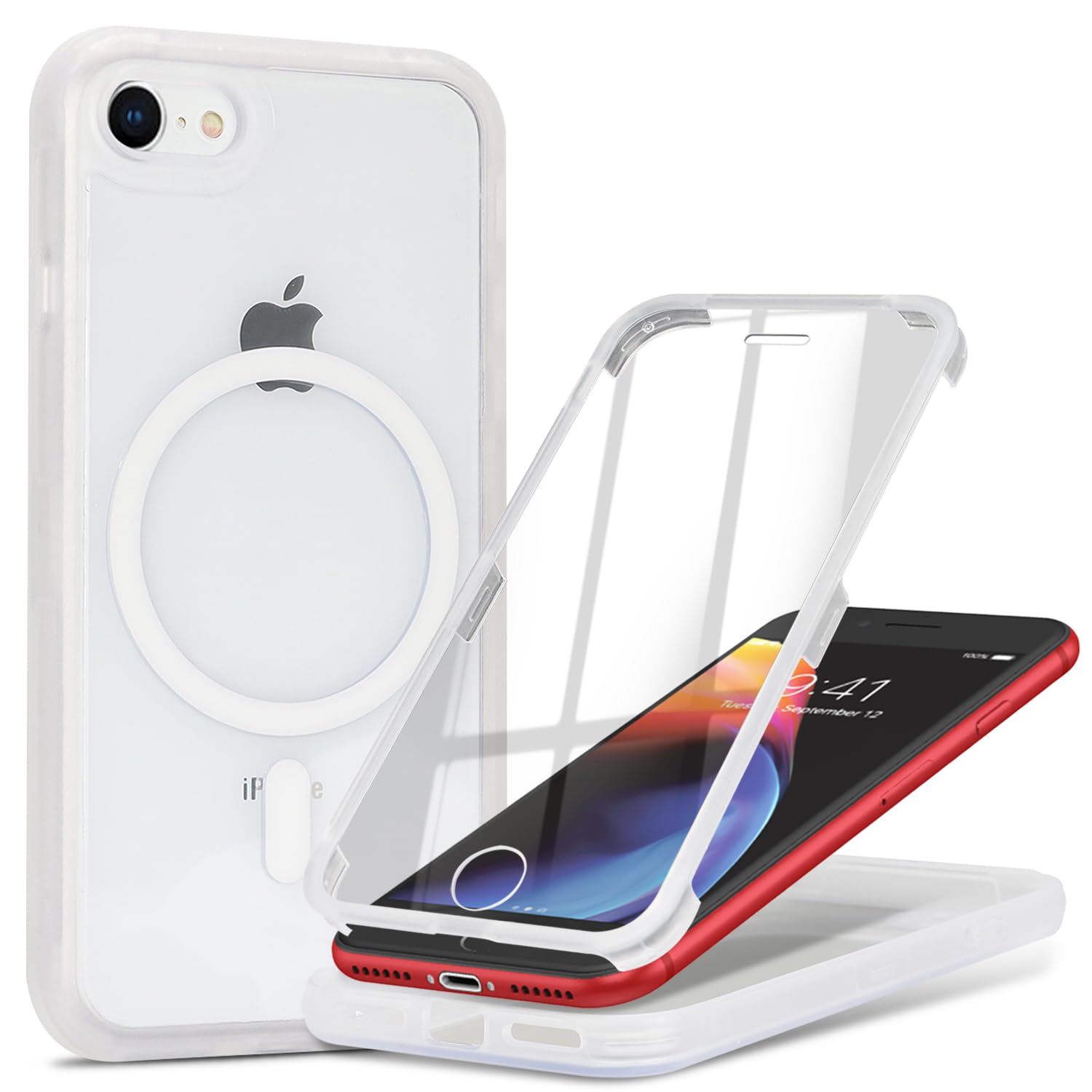 Magnetic for iPhone 7/8/SE(2020/2nd/2022/3rd) Case,Clear