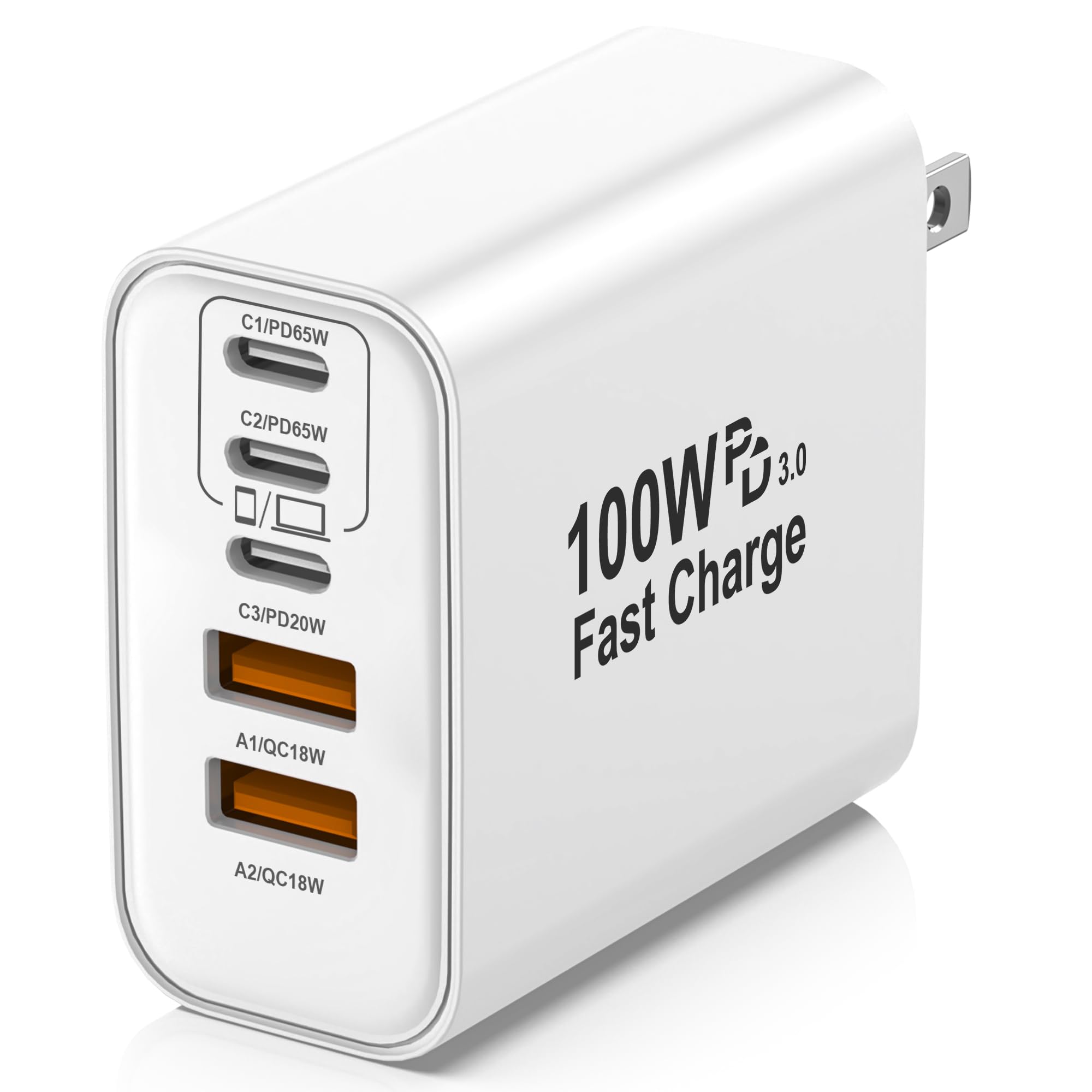 100W USB C Charger Block,5-Port Super Fast Charging for iPhone Laptop iPad