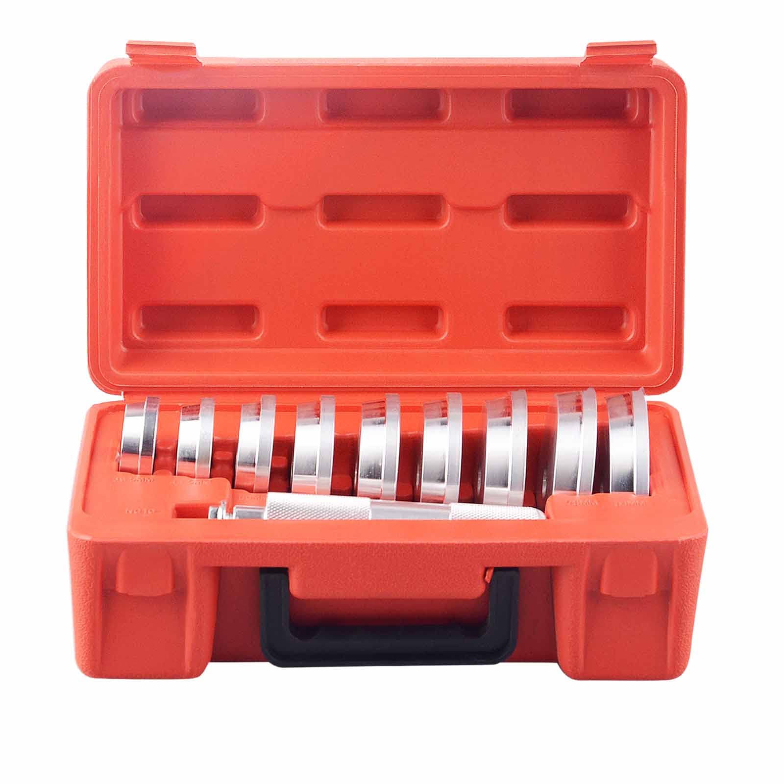 Juego de rodamientos métricos y anillos de sello - 9 discos - Caja de eje - Kit de sello universal de aluminio para rodamientos de ruedas de automóviles