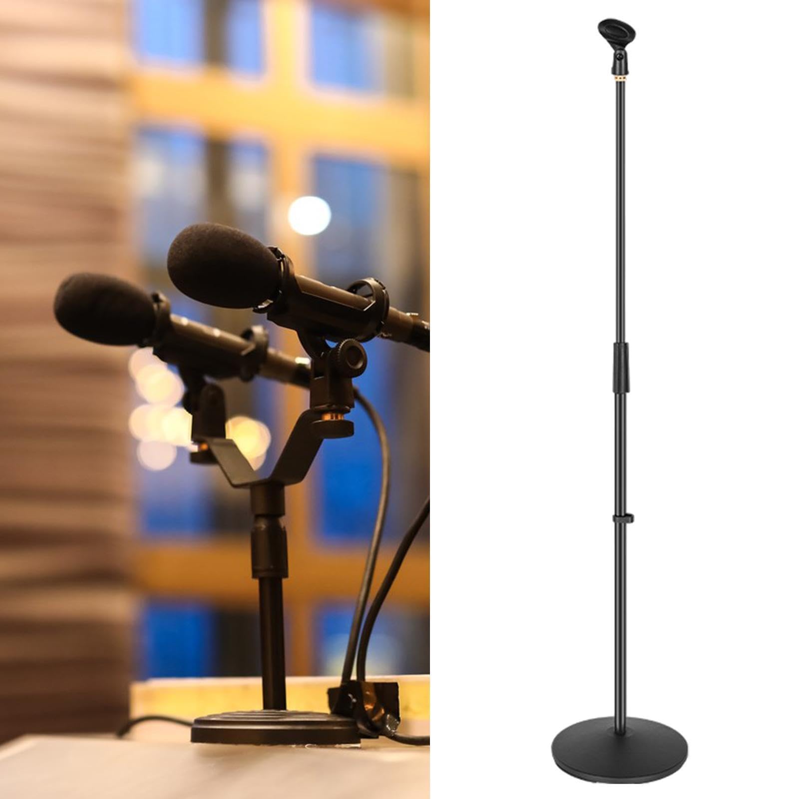 BEALIFE Soporte de micrófono Vertical Ligero con Base Estable Solución práctica para presentaciones en para Vivo y reuniones en la Oficina casa Oficina casa Fácil de Instalar Ajustable