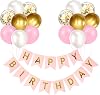 Happy Birthday Banner Bunting Green Party Balloons Confetti Latex Balloon Party Banners for Boys Girls Green Birthday Banner Decorations