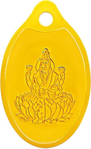 Muthoot PAPPACHAN Swarnavarsham 24K (999) Yellow Gold Oval Laxmi Pendant 10 Gram