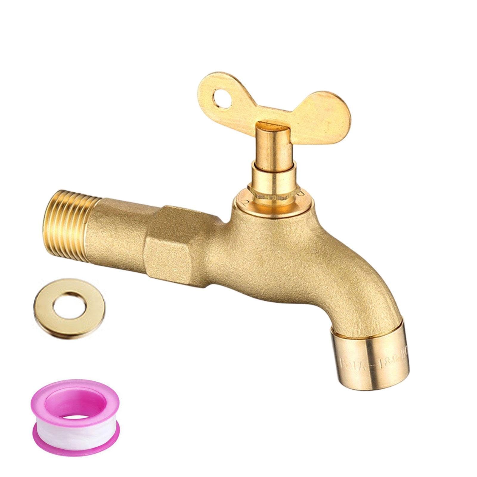 Obotsnoi Thickened Not Ice Controlled Outside Tap Double Flows Output Security Outdoor Water Valves for Gardening Plumbing Reinforced Freeze Resistant Garden Faucet