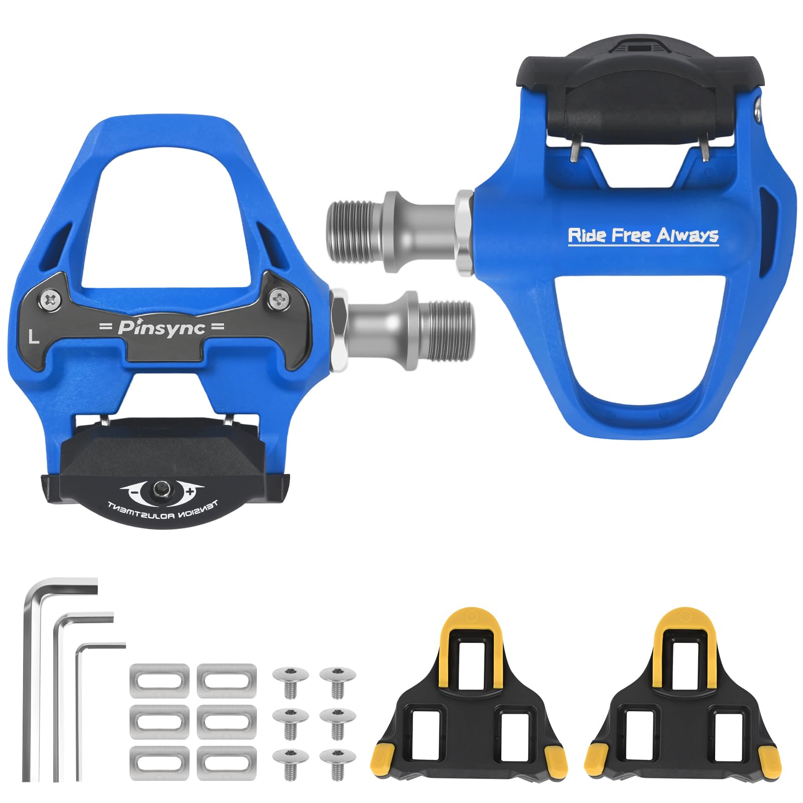 Pinsync Road Bike Pedals Compatible with SPD-SL Cleats, Ultra-light 130g