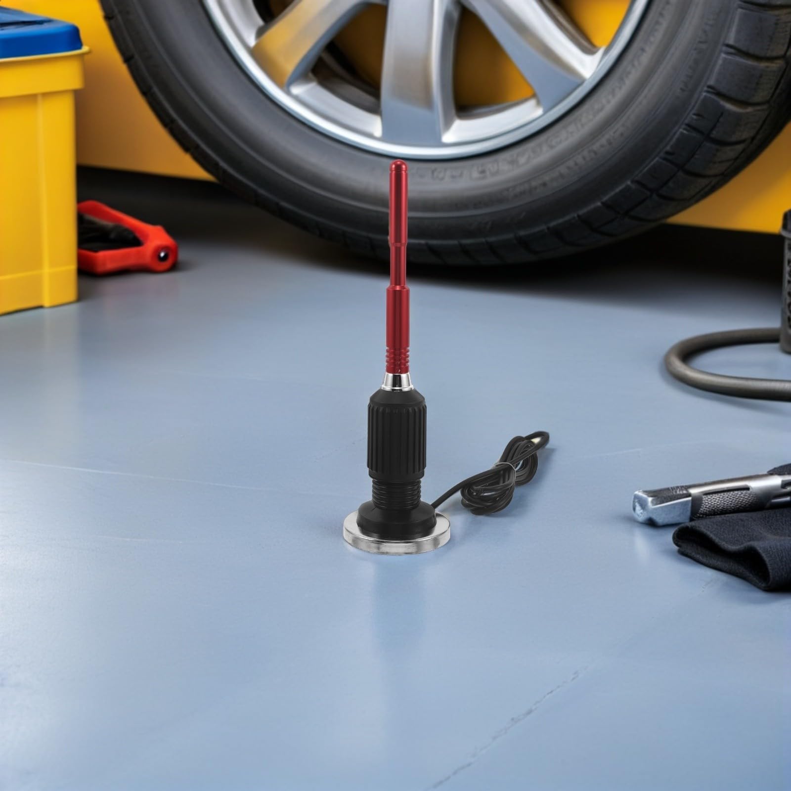 Antena Magnética de Coche Am/FM de Aluminio y Goma Roja para Auto SUV