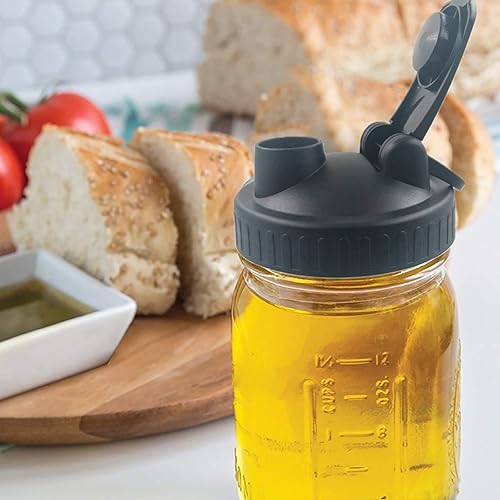 Miniatura 4 de Ckuakiwu Tapas para tarros de masón, 4 tapas de tarro Mason a prueba de fugas de 2.76 pulgadas, tapas de boca regular para verter frascos, tapas de