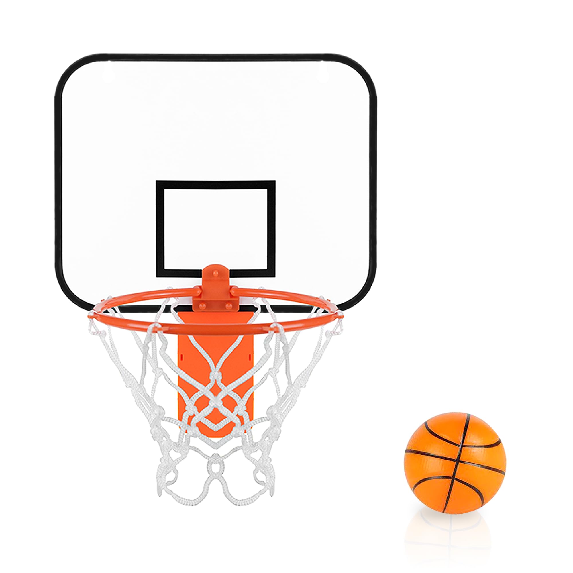 Mini Basketball Hoop Trash Can Set,Indoor Wall-Mounted Basketball Hoop Set with Quite Foam Ball,8.5" Clip-On Backboard for Office Bedroom Classroom-Basketball Gifts for All Ages