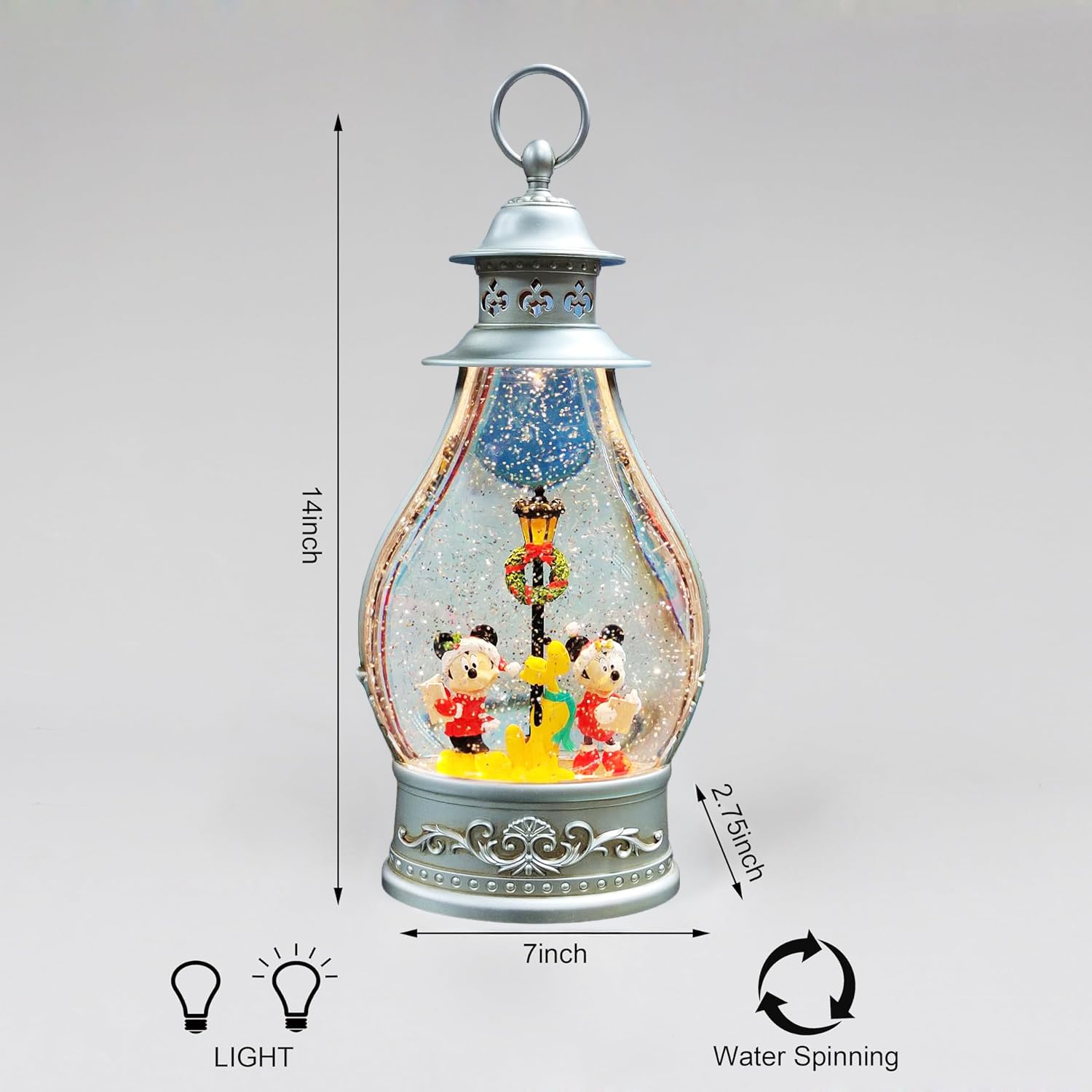 Disney Water Spinning Christmas Lantern by Moments in Time Lighted