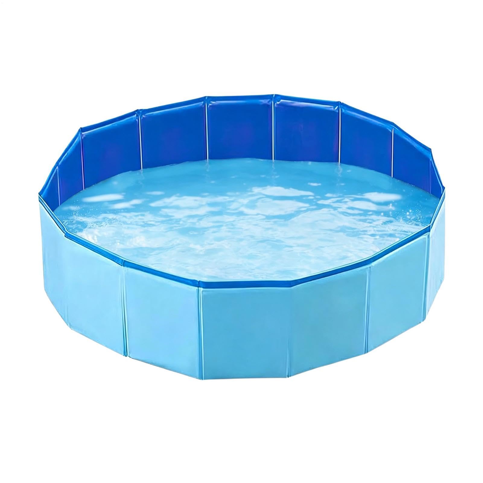 Piscina Pequeña 120 x 30 cm Antideslizante Plegable Portátil Bañera | Bañera Dura Para Mascotas Adecuado En Patio Jardín Baño Interior Exterior Hogar Niños Cachorros Gatos