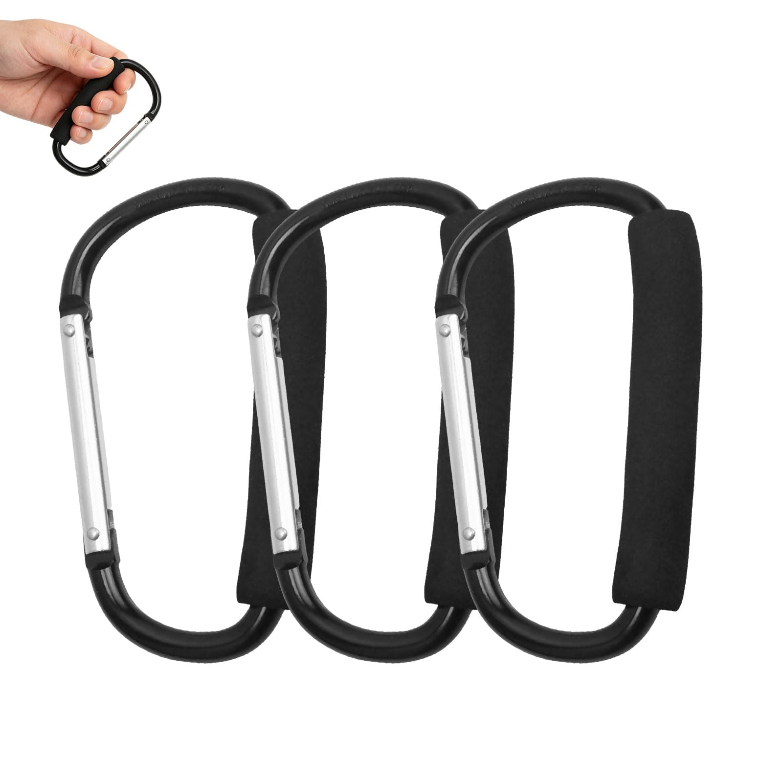 Carabiner Clip Large 3PCS Saluminium Alloylocking Super Large Carabiner Super Durable and Secure Carabiners Clip Heavy Duty for Outdoor, Fishing, Fishing, Hiking, Traveling, Backpack
