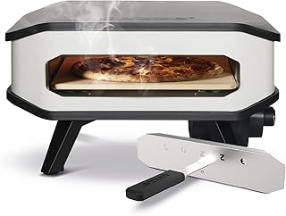 Cozze® Horno para pizza eléctrico de 13" con tapa frontal | 2200W | Control digital de temperatura | Piedra para pizza 3...