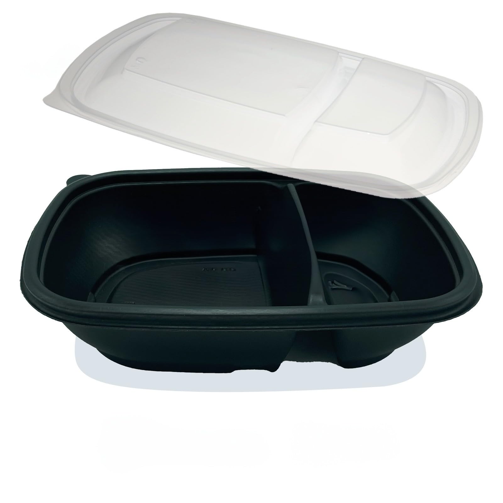 Fenton Packaging 15 X Meal Prep Food Storage Containers with Lids, Double Compartment, Microwavable, Reusable, Dishwasher Safe, Freezer Safe, BPA-Free, Recyclable Leakproof, Stackable