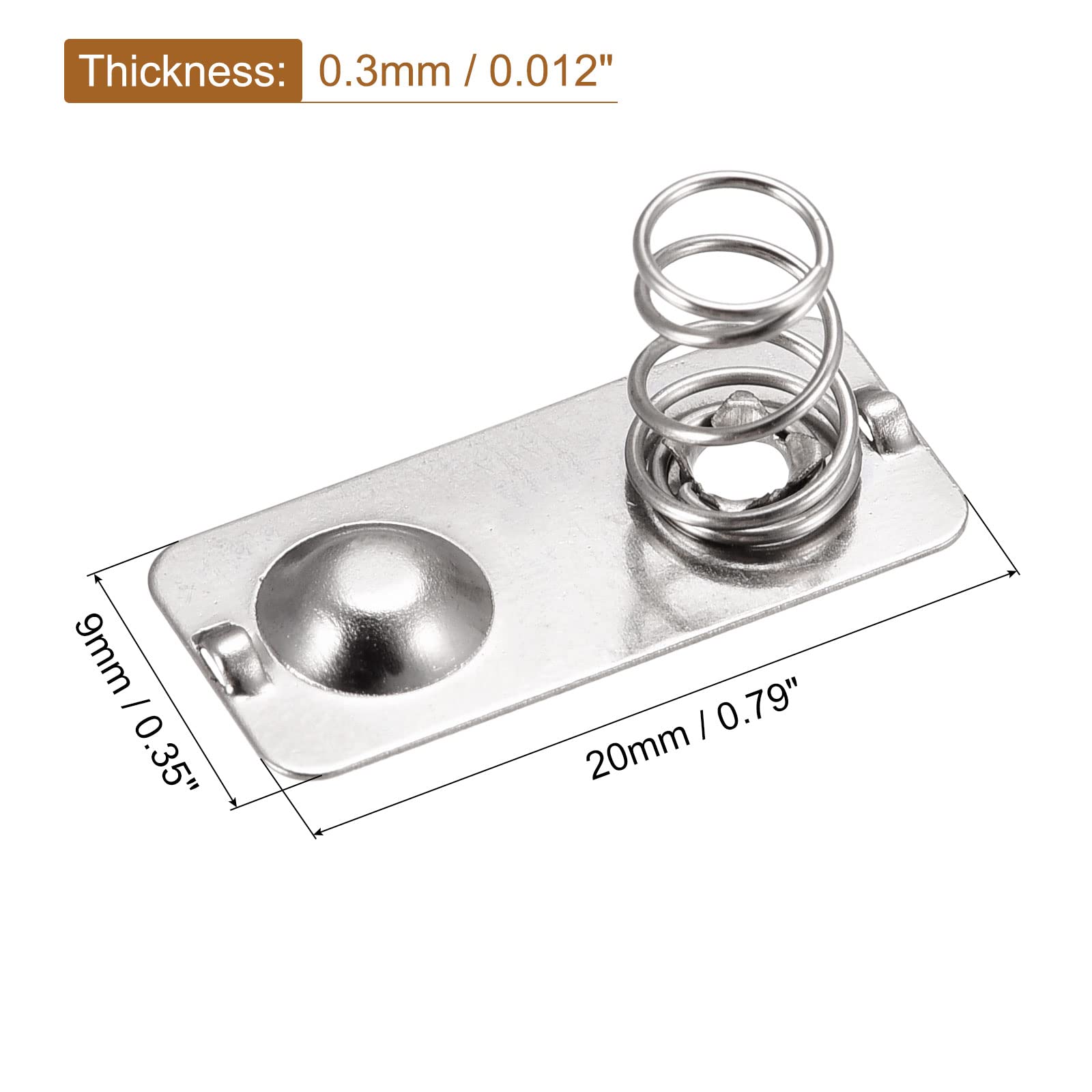 MECCANIXITY Battery Spring Plate AAA Battery Contact Nickel Plate 20mmx9mm for DIY 20 Pcs