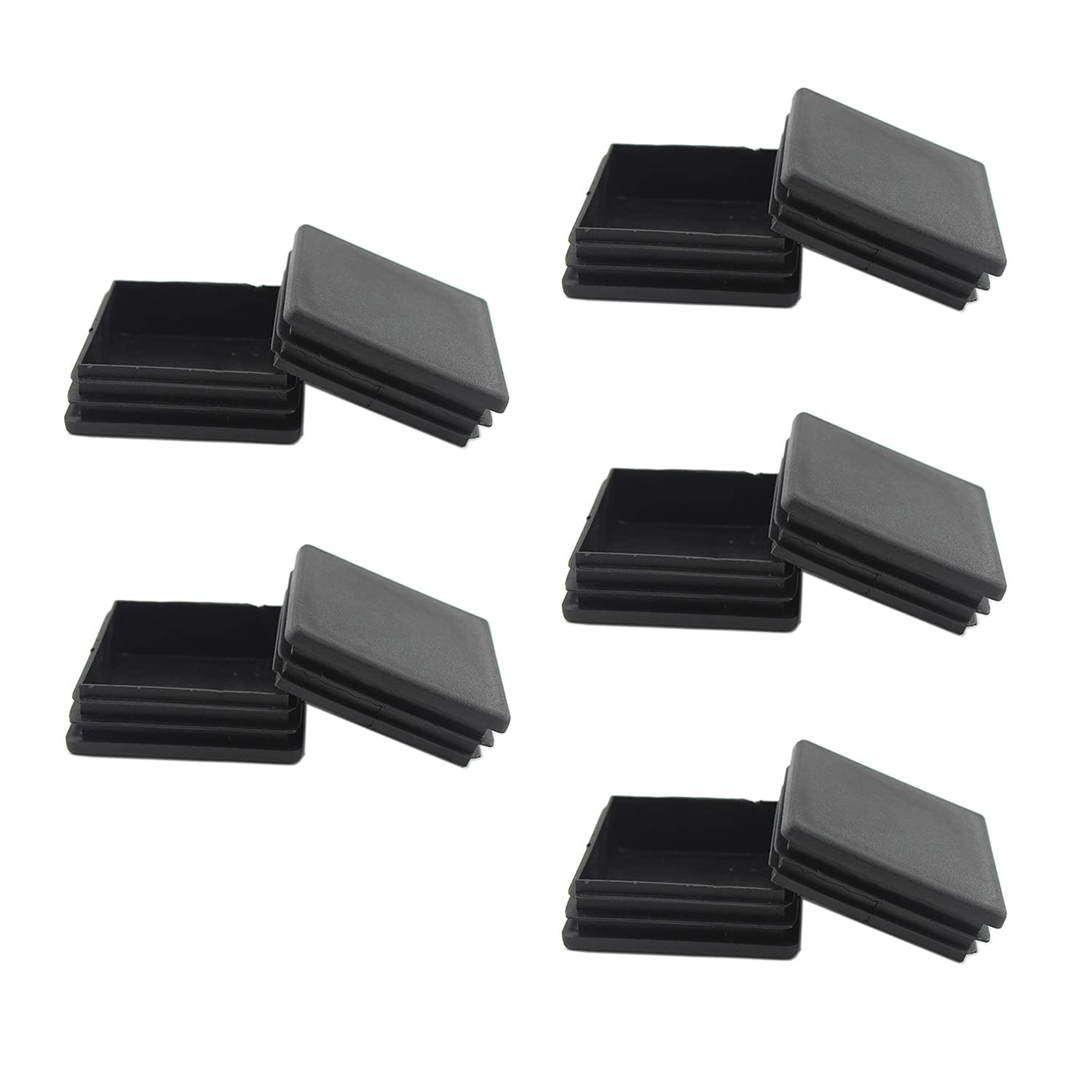 10PCS Square Plastic Plugs,ULIFESTAR Glide Insert Pipe Tubing End Cap,Plastic Tubing Plug,Durable Chair Glide for Chair Table Stool Leg,Pipe,Stainless