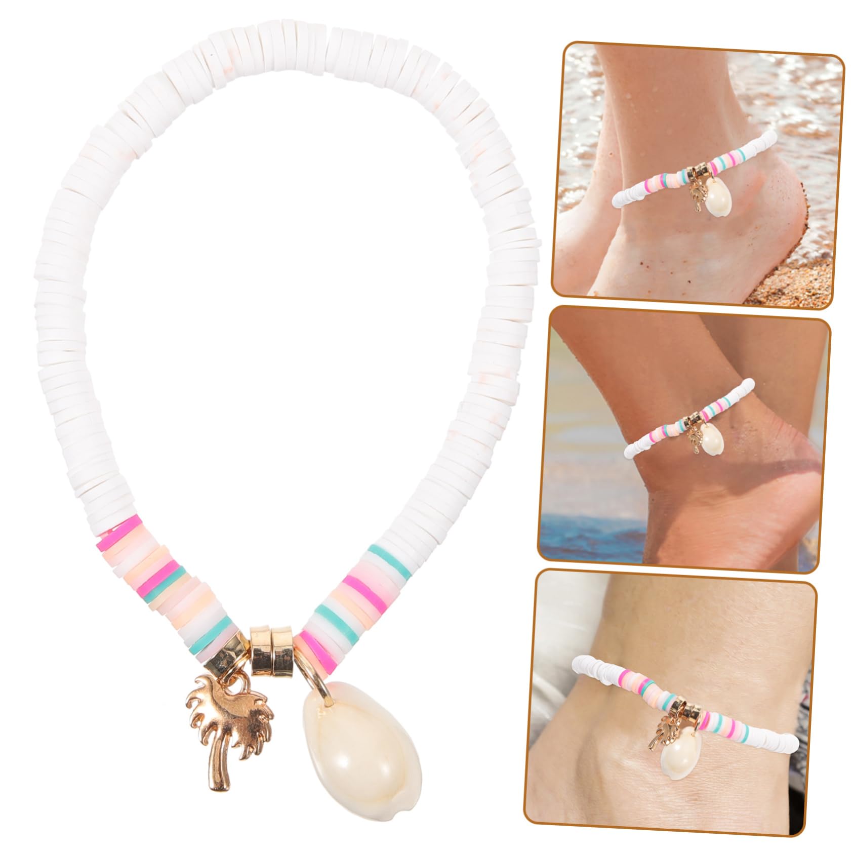 Girls Accessories Gioielli con Perline Bracciale Decorativo Cavigliera per Piedi Conchiglia Caviglia da Donna Conchiglia Catena con Perline Birthday Gift