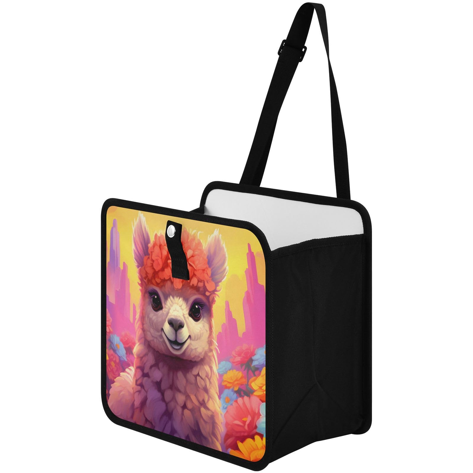 Amazon.com: YMGQYJ Fantasy Llama Car Trash Can, Foldable 