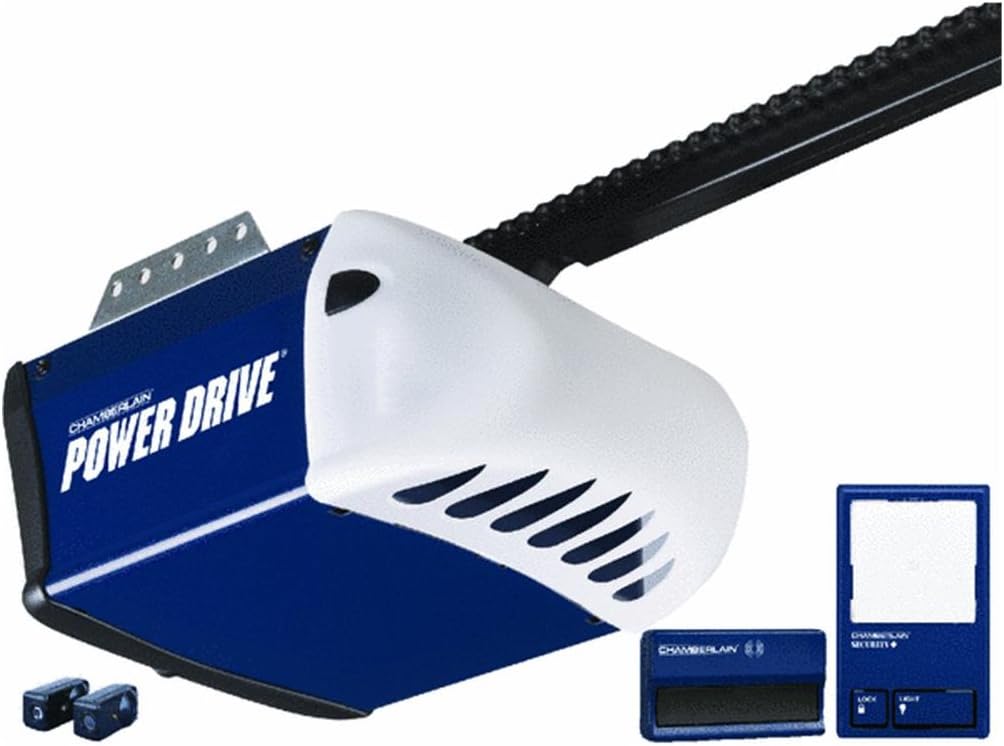 Chamberlain PD210D Power Drive 1/2-Horsepower Security-Plus Chain-Drive Garage Door Opener, Blue and White