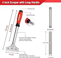 Vista 4 de Goldblatt 2 raspadores de hoja de afeitar con 20 cuchillas y raspador de pintura de yeso 9 en 1 Goldblatt, raspador de cuchillos de masilla de acero