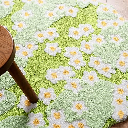 Tapete Moss 3D flores irregulares 39.4in verde miniatura 6