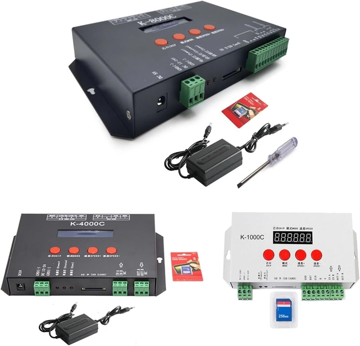 K-1000C K-4000 K-8000C T-790K LED Pixel Controller SK6812 WS2812B WS2811 WS2818 WS2813 WS2801 LED Pixel Program Controller(K-8000C)