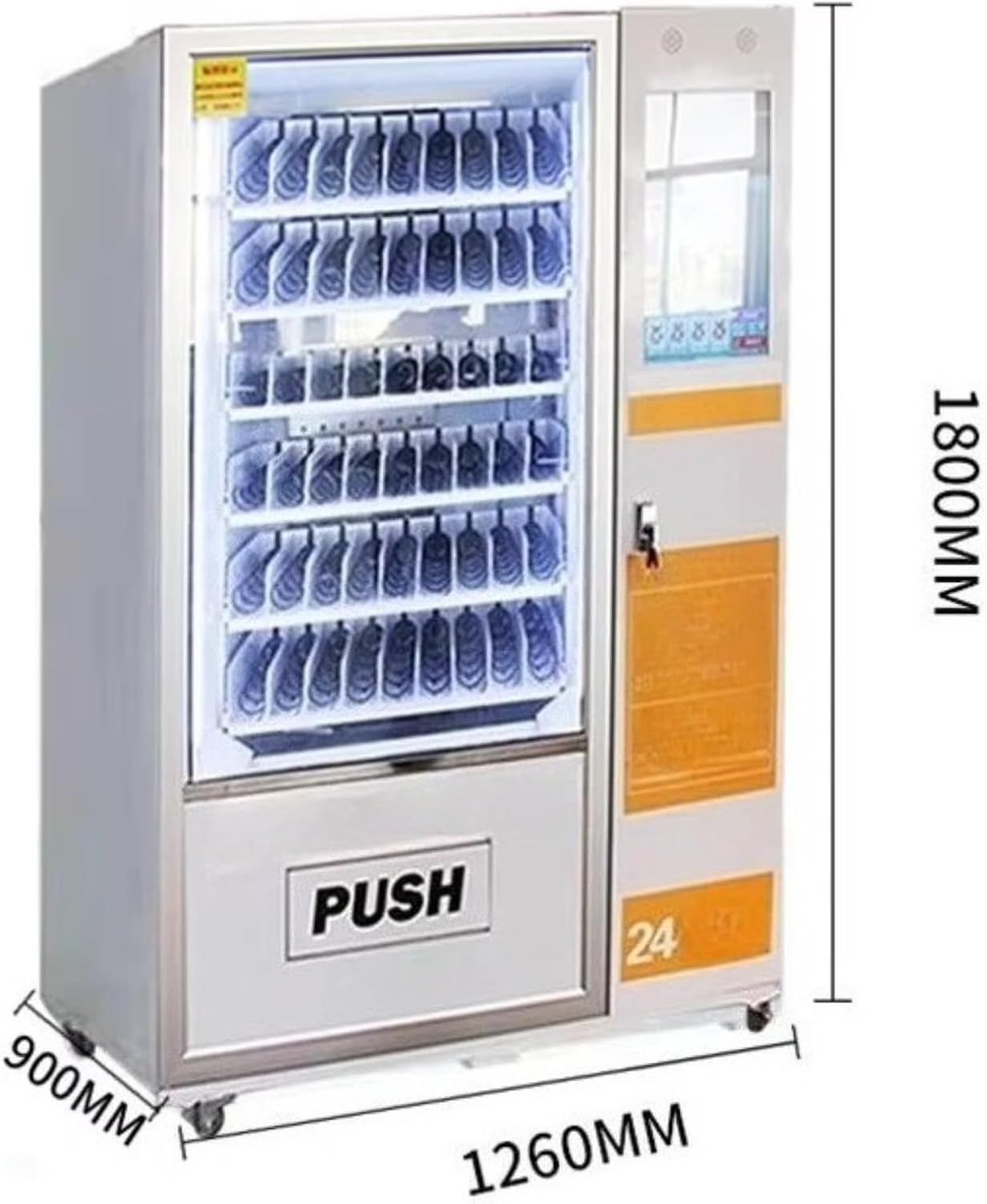 24/7 Self-Service Vending Machine with Temperature Control & Card Reader - Ideal for Coffee, Water, Snacks - Perfect for Gyms, Schools, and Commercial Use