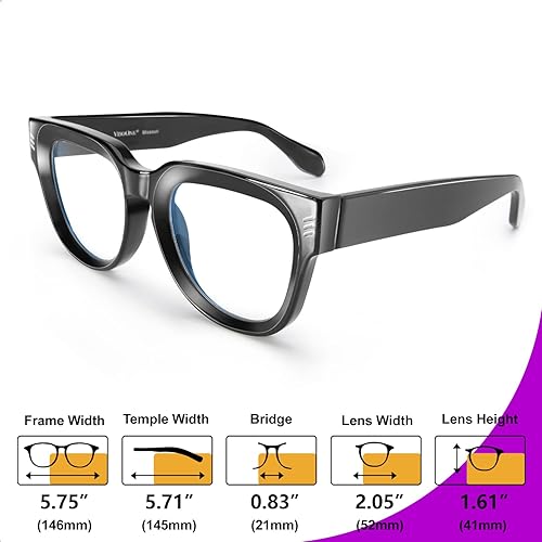Miniatura 7 de VISOONE TR90 - Lentes cuadrados con bloqueo de luz azul y antirreflejos, para mujeres y hombres