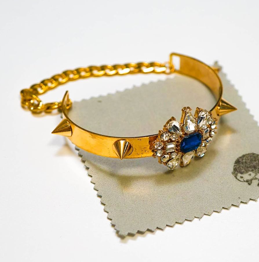 Amazon.co.jp: バングル トゲ ゴールド 金 青 腕輪 ブレスレット ご