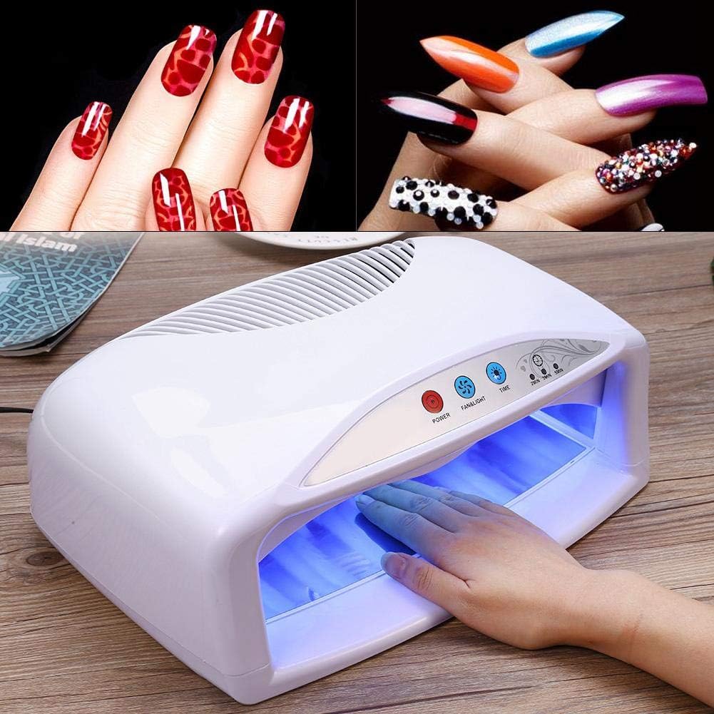 54W UV Nail Dryer Lamp, Quick Drying Manicure Pedicure Machine with Fan & Timer Setting for Drying Nail Gel Polish, Nail Art Design Tool for Beauty Salon and Home Use