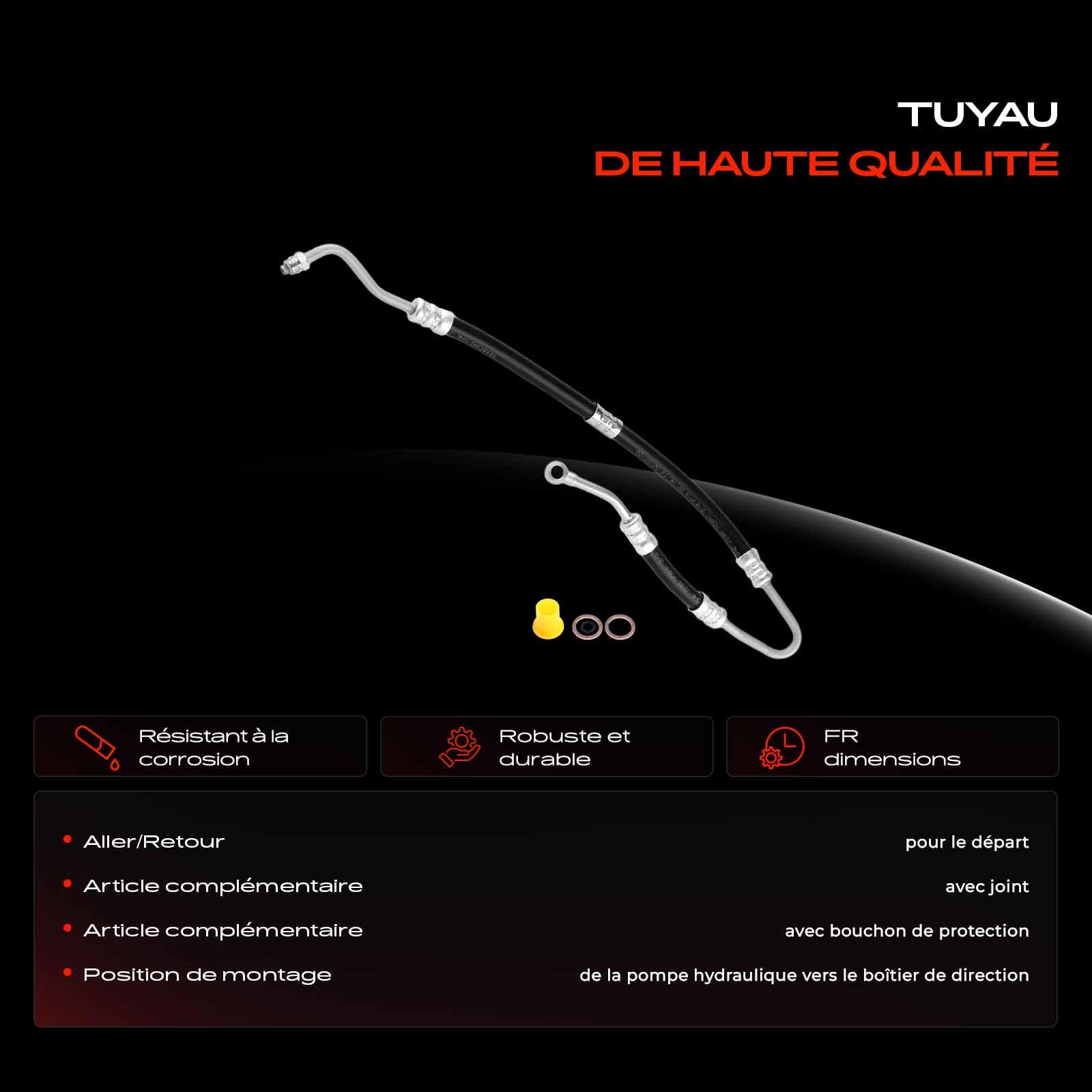 Frankberg Tuyau hydraulique Direction Compatible avec Série 5 E39 520i 523i 528i Série 5 Break E39 520i 528i Remplacer# 32411094841,32411093119