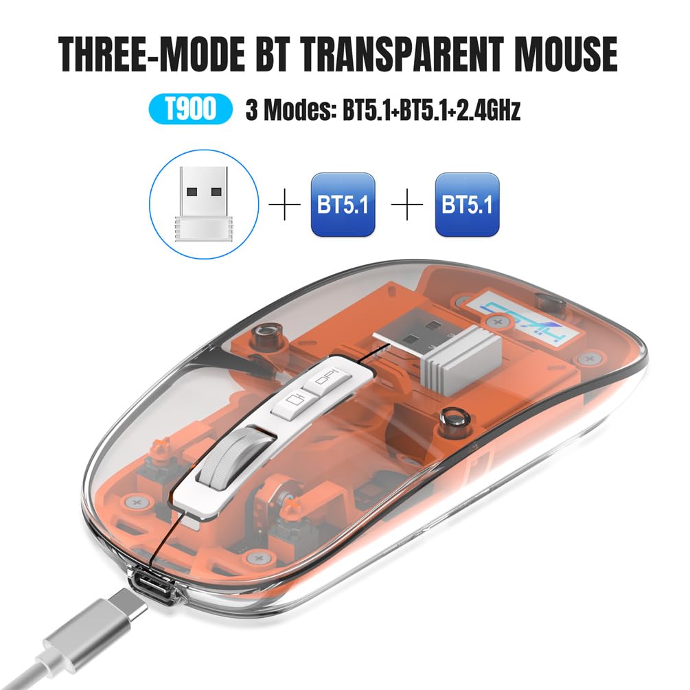Mouse Senza Fili Portatile E Silenzioso 2.4G Con Luce A LED Compatibile Con Computer Portatile E - Foto 10