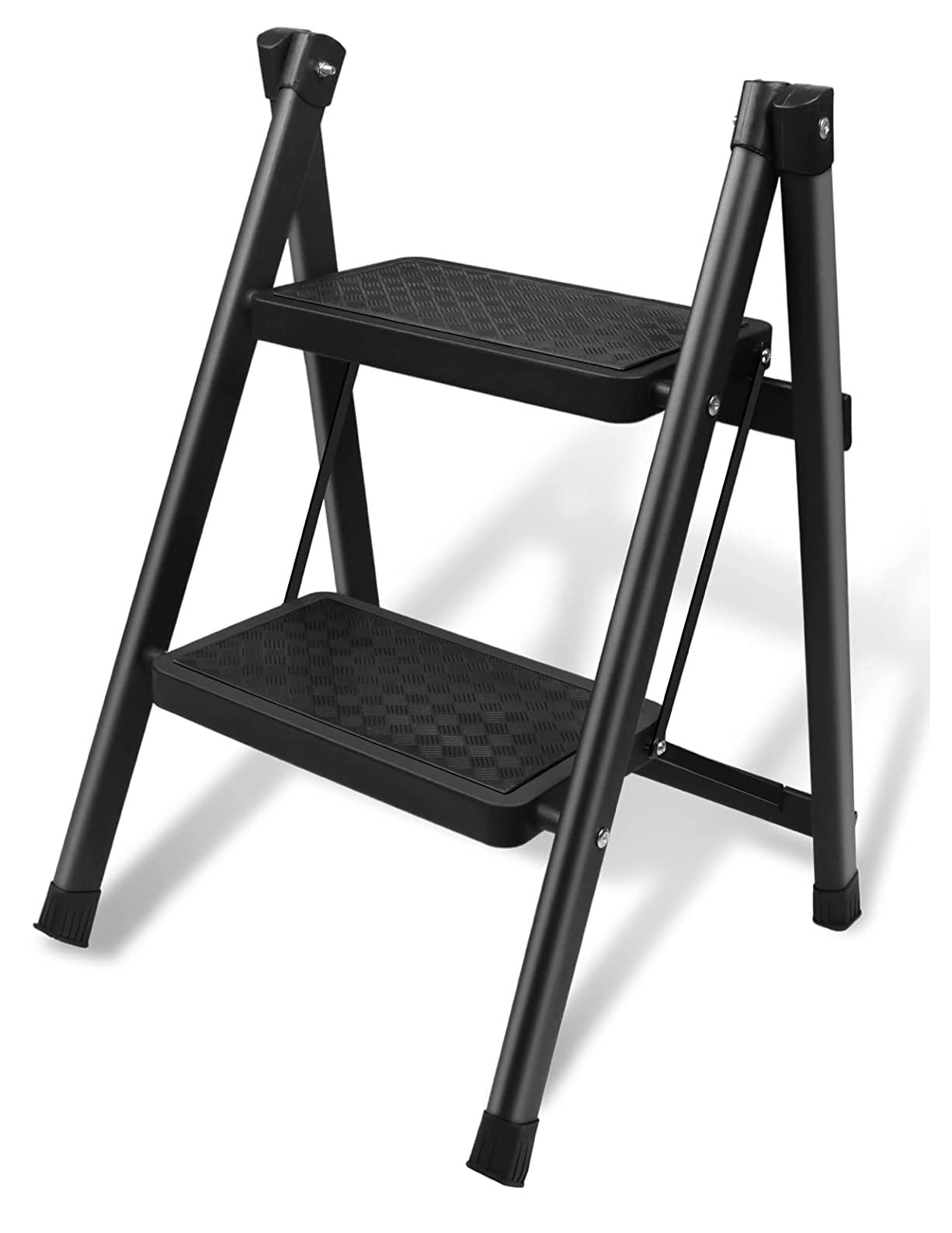 KRISHYAM 2-Step Metal Folding Ladder, Lightweight & Portable with Anti-Slip Wide Pedals, 330 lbs Capacity, Space-Saving Stepladder for Home & Kitchen - Black (B0BGLXGBDJ) Amazon Price History, Amazon Price Tracker