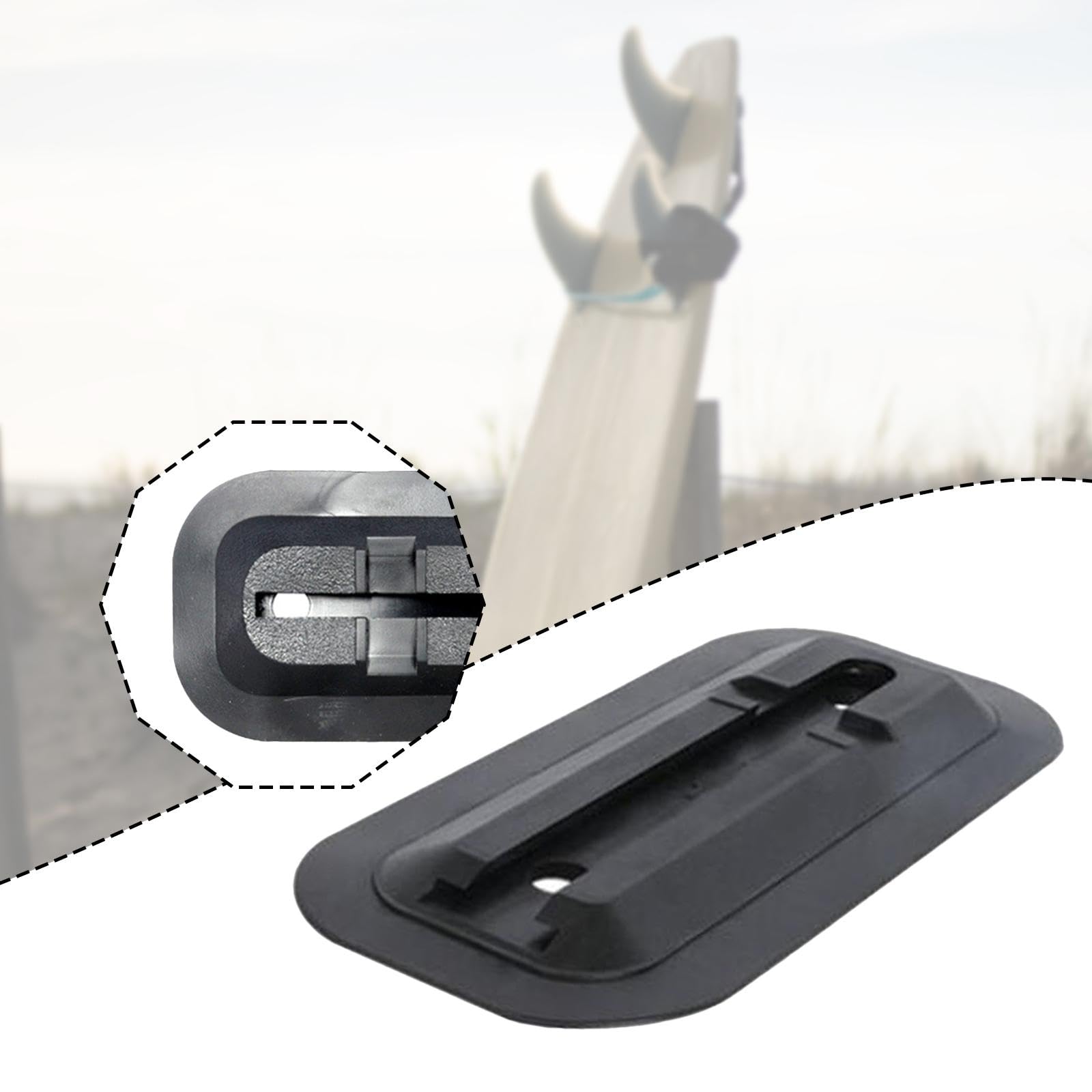 Gralara Base per Pinna da Surf, 19,5 X 7,9 Cm Dock per Pinna in Materiale PVC per Longboard E Shortboard, Dotata di Una Struttura di Bloccaggio Scorrevole, Resistente all'Usura, Robusto