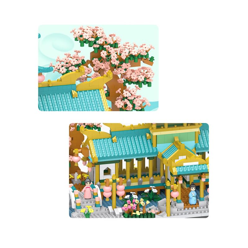 Image of SKY LINE OCEAN Chinese Garden Wedding Pavilion Mini Building Blocks Set (2350 PCS), Micro Bricks Architecture Model Kit with LED Lights, STEM Toy Kit for Adults & Kids, Only for 14+