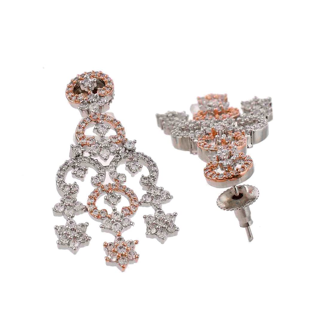 CZ Silver Plated Star Necklace Set