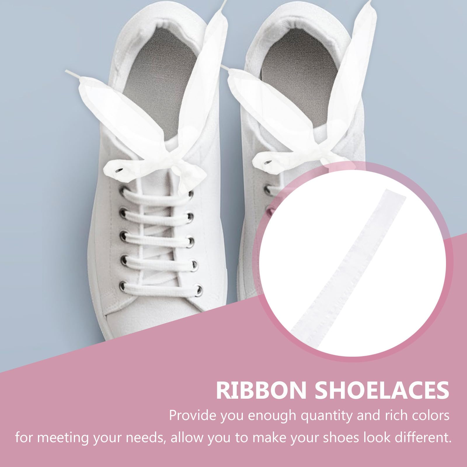 BESPORTBLE 30 Paires Lacets de Chaussures en Ruban Chiffon Larges 4cm pour