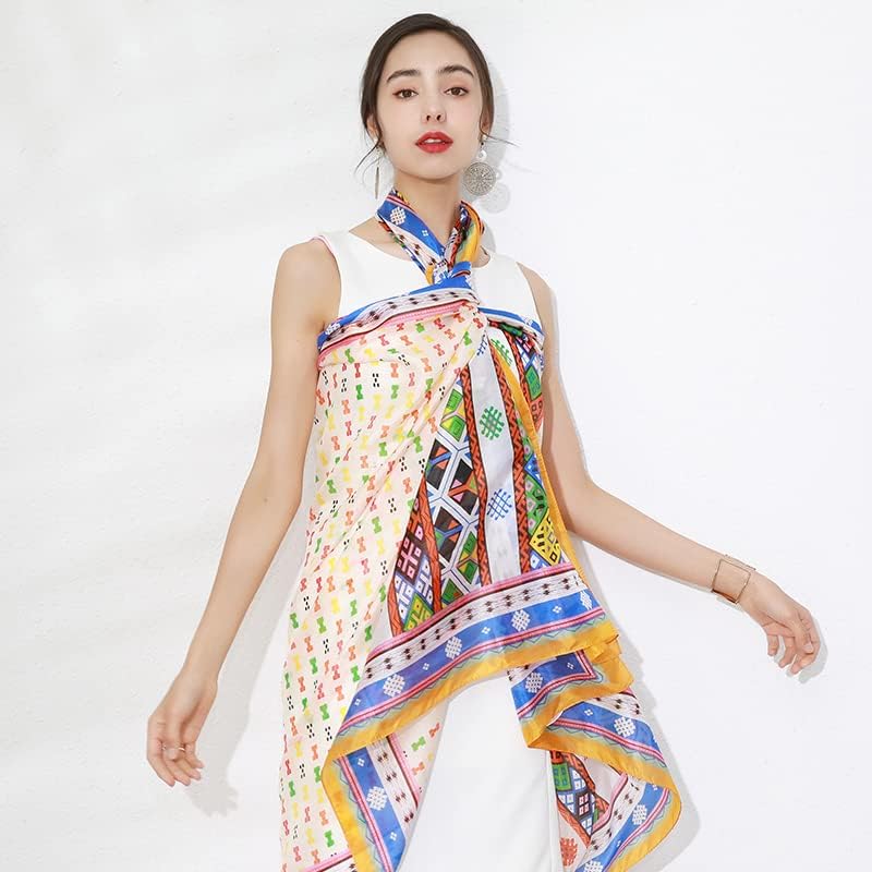 DANA XU Women's 100% Mulberry Satin Silk Pashmina Shawl Wraps Extra Large Floral Scarf for Evening Dresses, Soft Oversized - Image 7