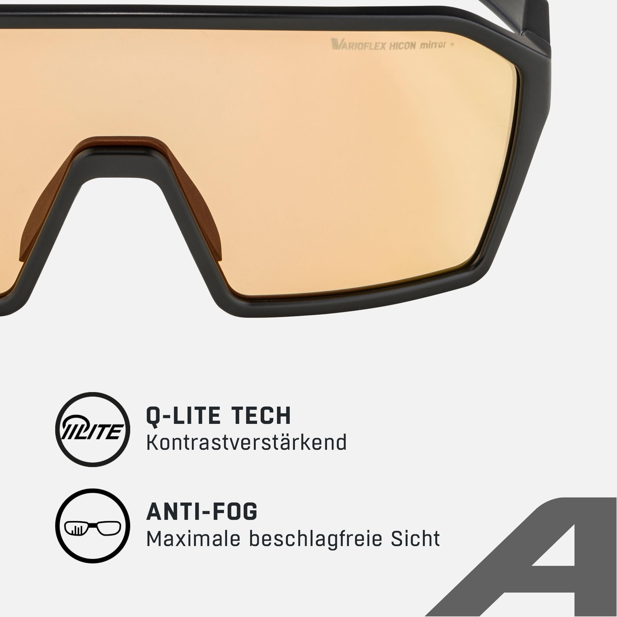 ALPINA RAM Q-LITE V Sportbrille, black matt, One Size | selbsttönend - kontrastverstärkend - verspiegelt - beschlagfrei - 100% UV-Schutz - ideal für MTB & Trail