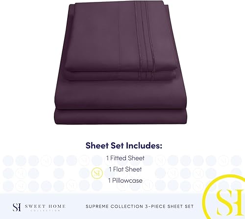 Vista 313 de Juego de sábanas extrasuaves de tamaño queen, ropa de cama transpirable y lujosa con correas elásticas integradas para las esquinas, colección