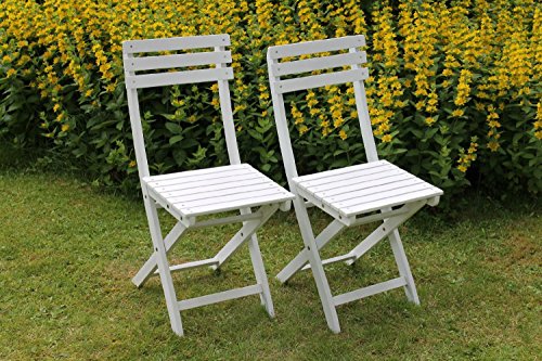 Sedex Klappstuhl Gartenstuhl, Weiss, 2er Set