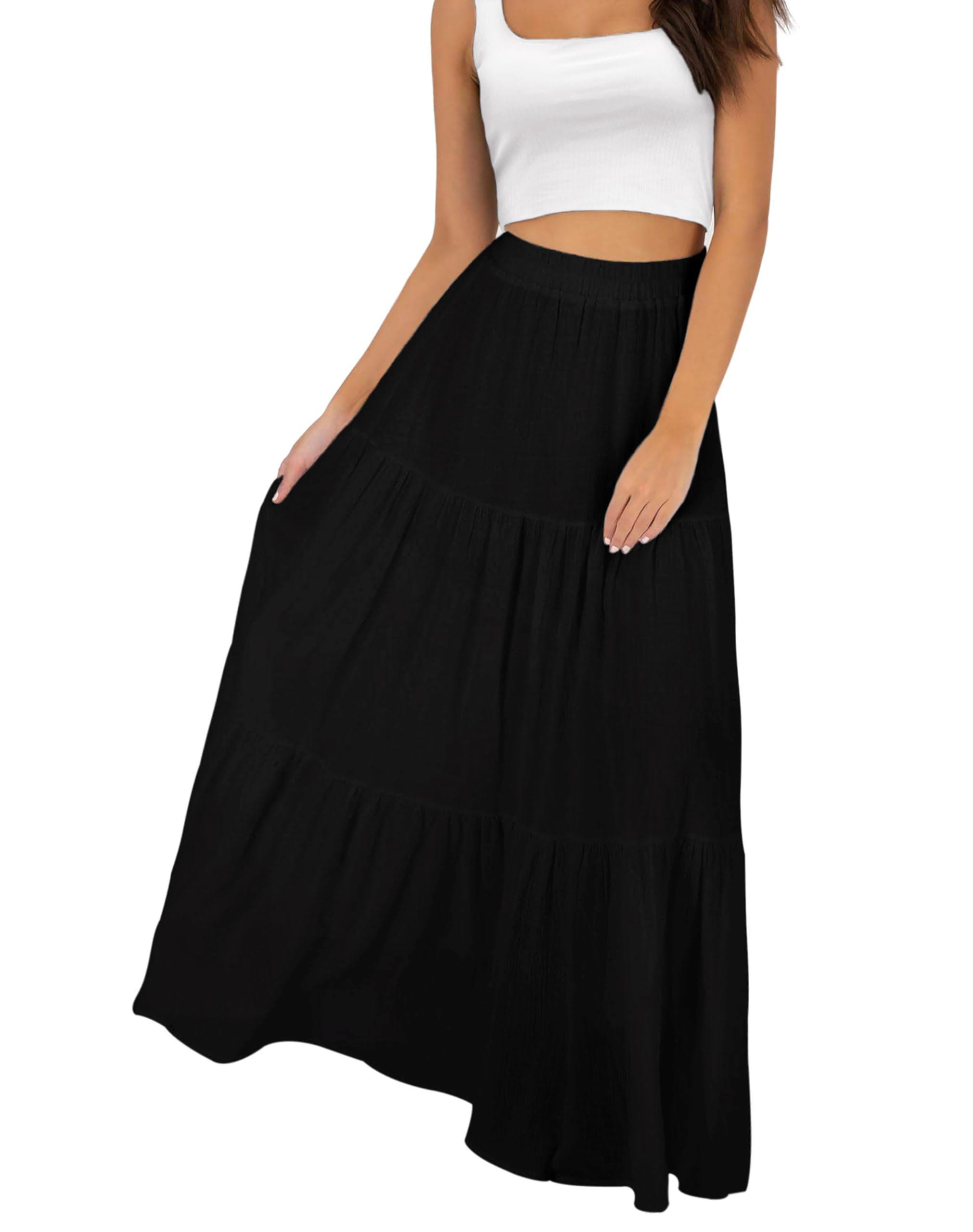Gonna lunga in tulle a pieghe da donna estate moda coreana maglia