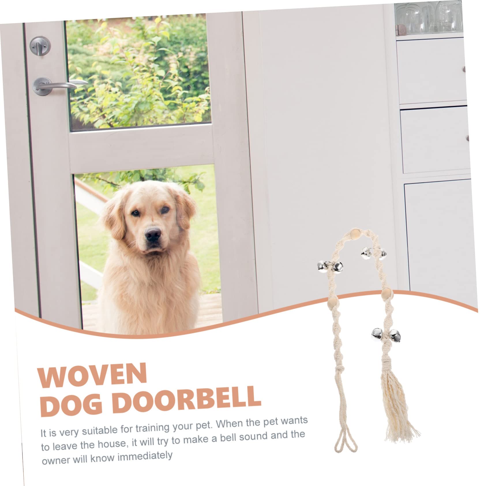 POPETPOP 4piezas Timbre Colgante para Perros Decoración Creativa y Funcional Accesorio De Entrenamiento para Mascotas para Puertas y Entrenamiento De Perros