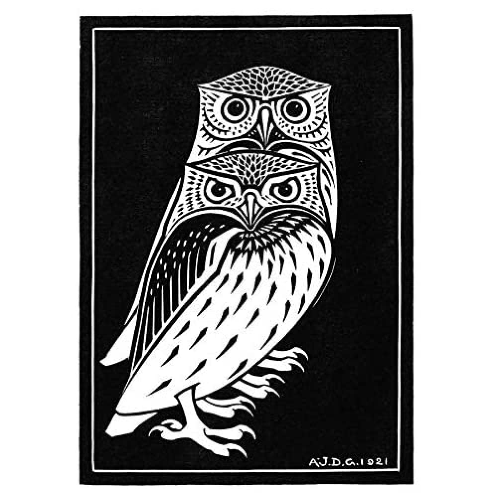 Wee Blue Coo Two Owls Illustration Julie De Graag Unframed Art Print Poster Wall Decor 12x16 inch