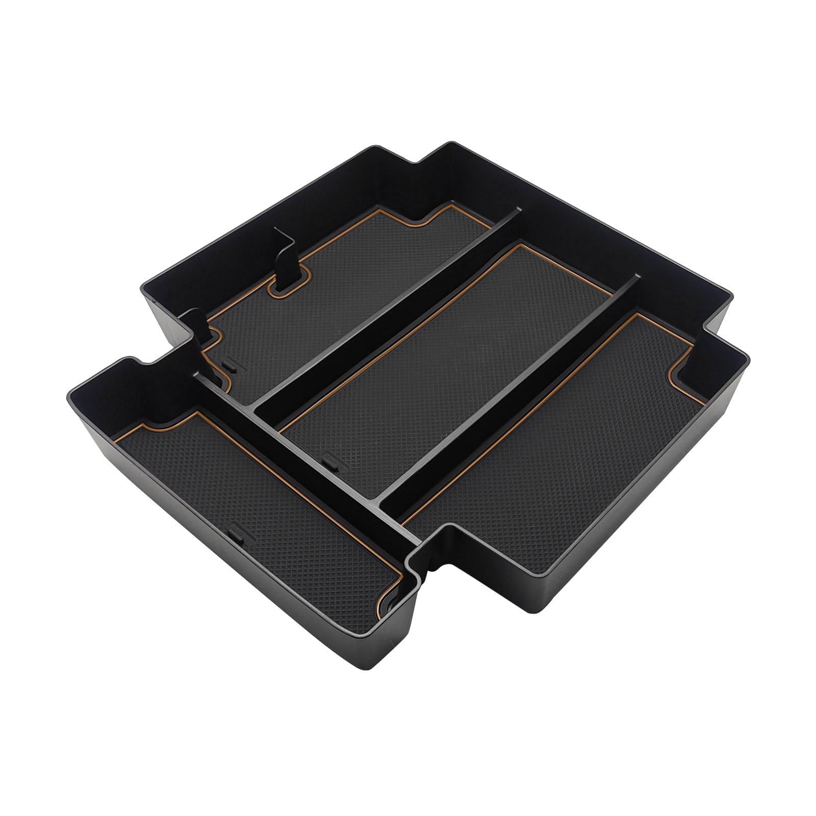 Muslogy for 2021-2025 Sliding Console Yukon Tahoe Suburban Center Organizer Armrest Storage Tray Compatible with GMC Yukon Chevy Tahoe Suburban Fit for Power Sliding Console (Brown)