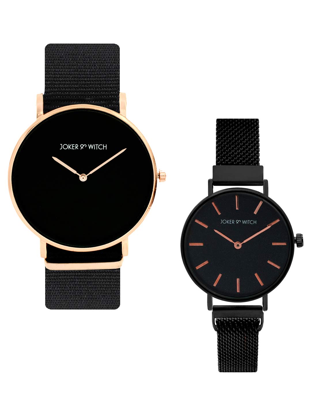Joker & Witch Stainless Steel David & Maddie Couple Analog Black Dial Watch Gift Set For Men And Women, Band Color:Black (B08WRRQJ77) Amazon Price History, Amazon Price Tracker