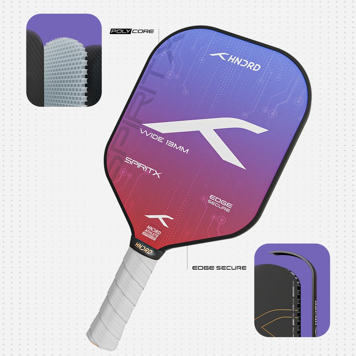 Hundred Spirit-X Wide Pickle Ball Paddle (Blue/Red)