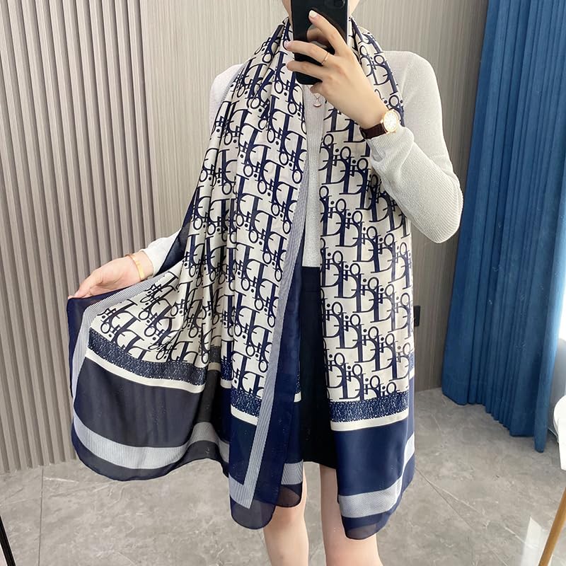 Image of MALINA Women's Polyester Silk Satin Stole Scarf - Soft Lightweight Fashion Wrap, Elegant Floral & Gradient Design, summer stole,Scarf For Women,Premium Stole,Large Size 180x90 cm'