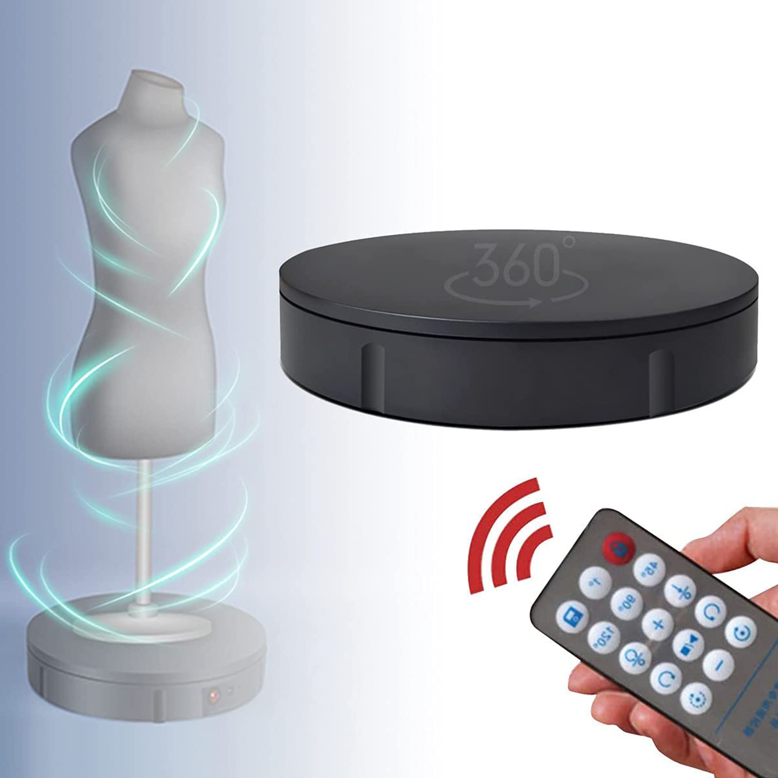 Plato Giratorio Eléctrico Profesional con Control Remoto, Carga De 30 Cm, 100 Kg, Giratorio De 360 Grados para Exhibición De Joyería, Stand De Exposición De Tienda, Fotografía