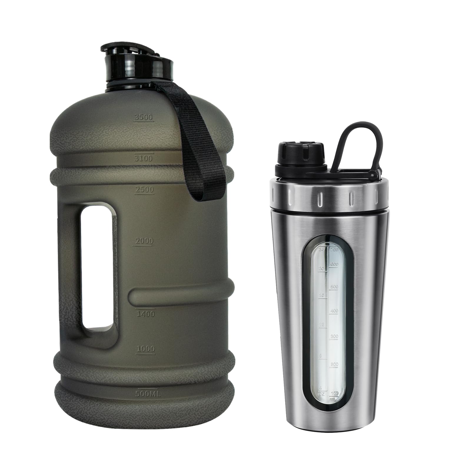 TOOFEEL1 Gallon Water Bottle Bundle with 28 oz Visible Window Shaker Bottle